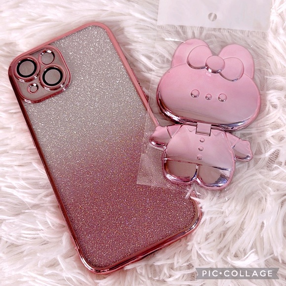 🆕 Sanrio iPhone 15 Protective Hard Case w/Hidden Mirror & Hinged Kickstand - Picture 4 of 14